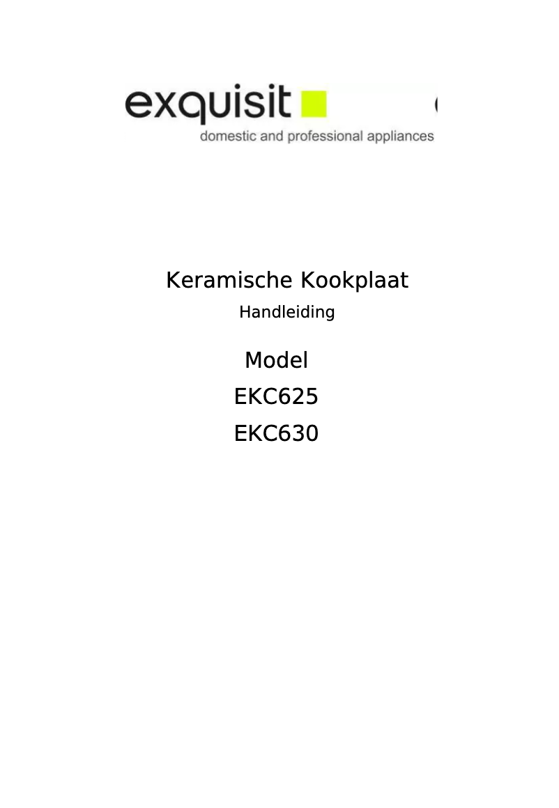 Page 1 de la notice Manuel utilisateur Exquisit EKC625