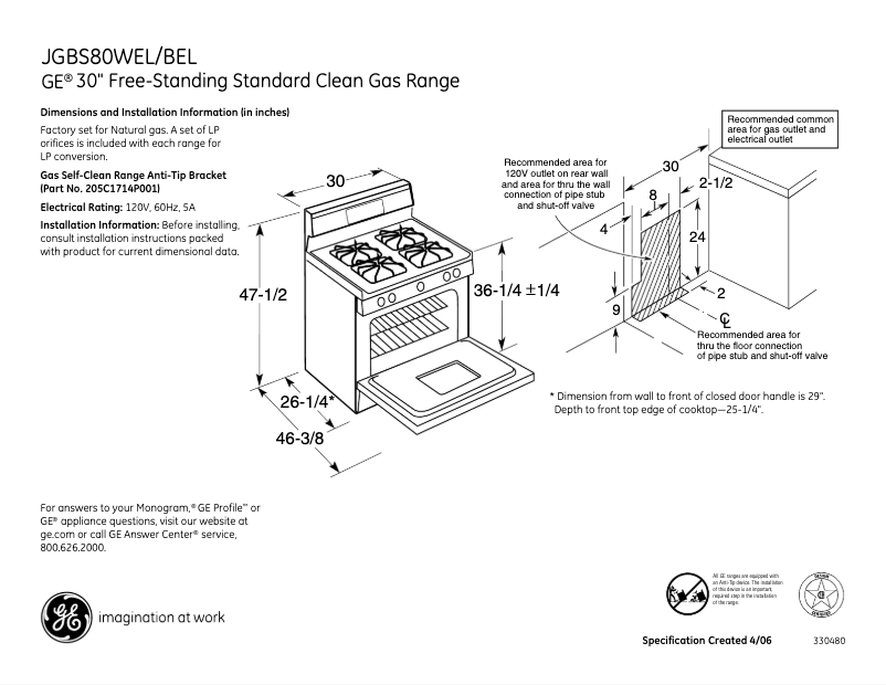 Image de la première page du manuel de l'appareil JGBS80BELBB