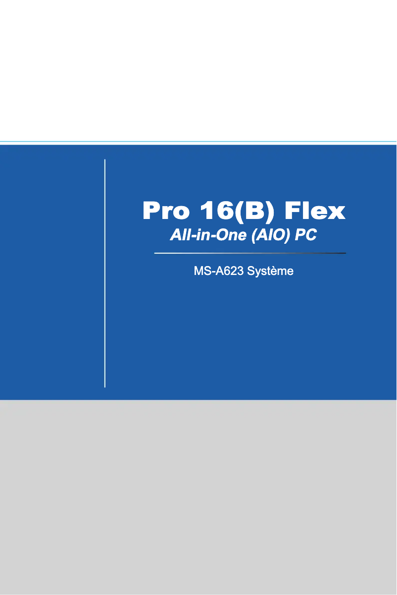 Page n°1 - Manuel utilisateur MSI Wind Top PRO 16 FLEX-017XEU
