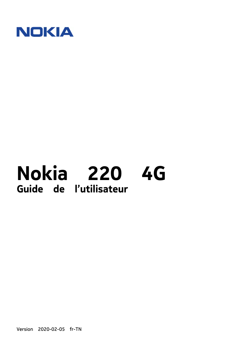 Page 1 de la notice Manuel utilisateur Nokia 220