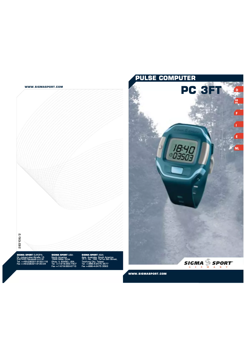 Image de la première page du manuel de l'appareil PC 3FT