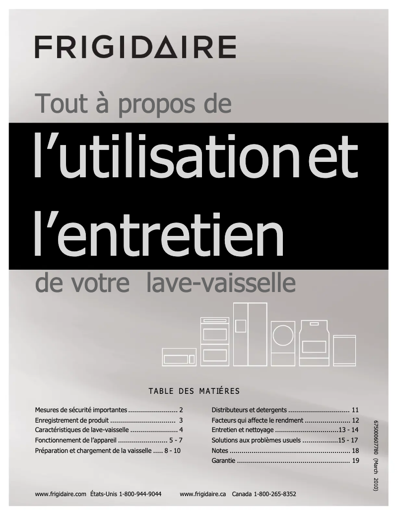 Page n°1 - Manuel utilisateur Frigidaire FGHD2472PF