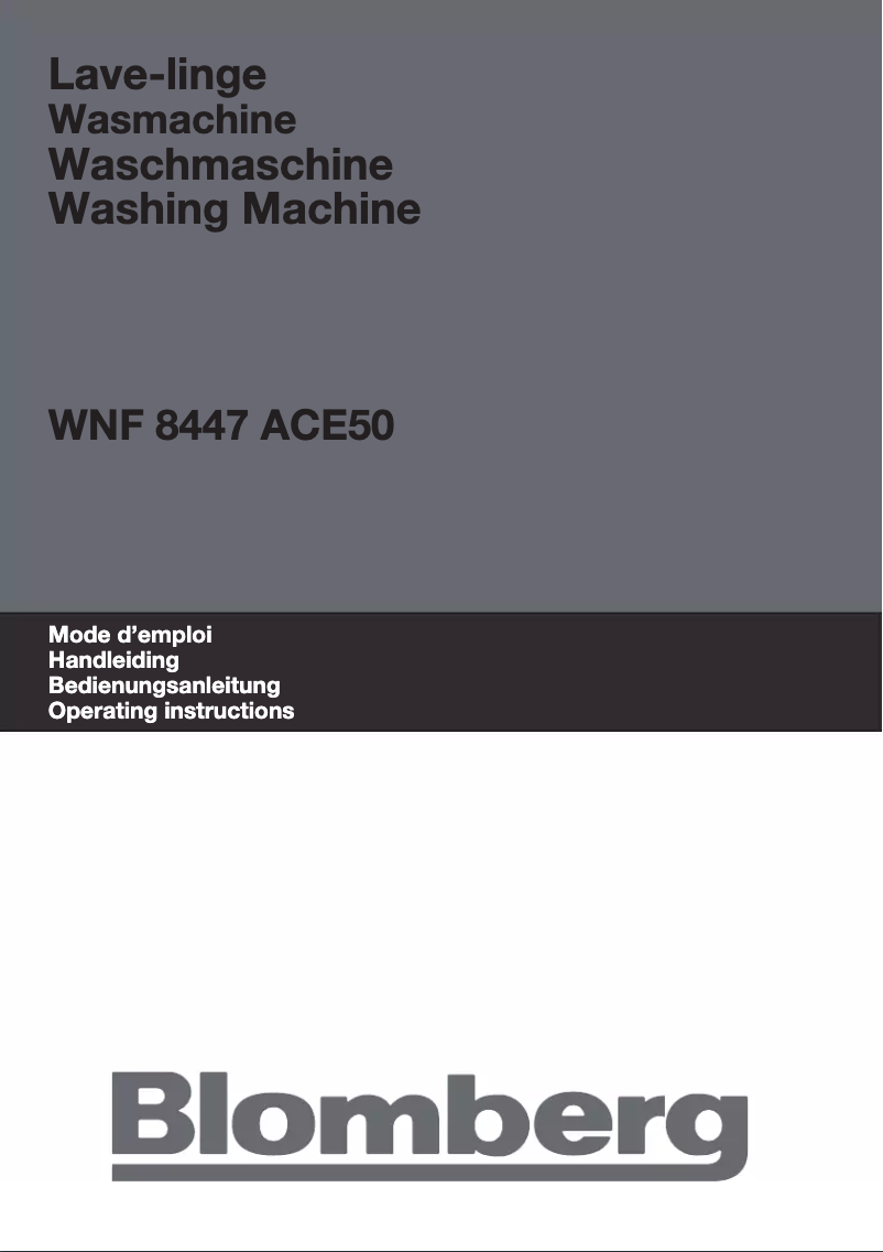 Page n°1 - Manuel utilisateur Blomberg WNF 8447 ACE 50