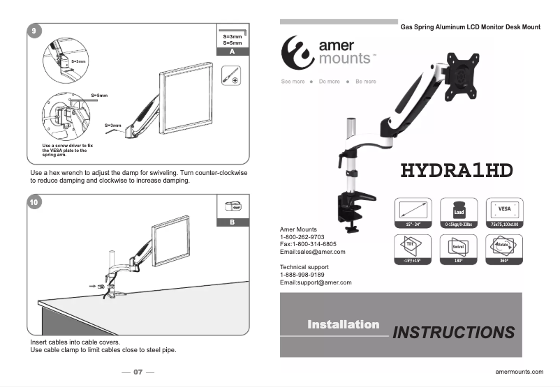 Page n°1 - Manuel utilisateur Amer Hydra