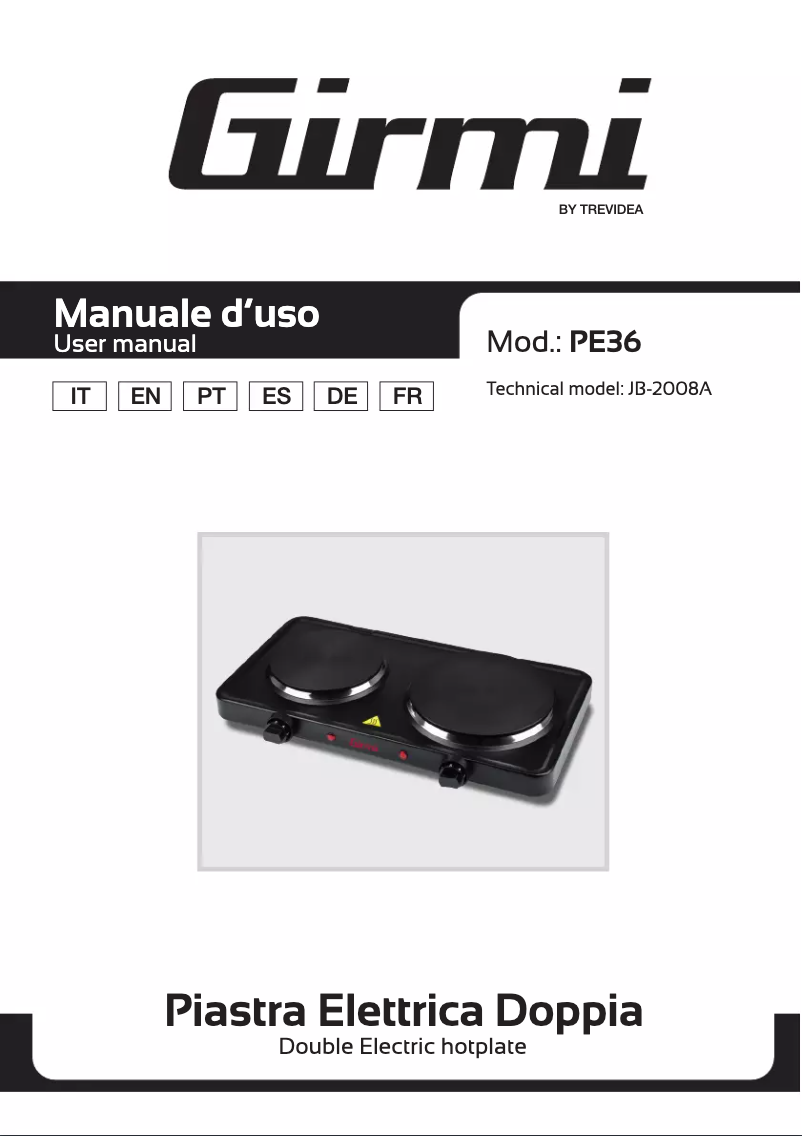 Image de la première page du manuel de l'appareil PE36