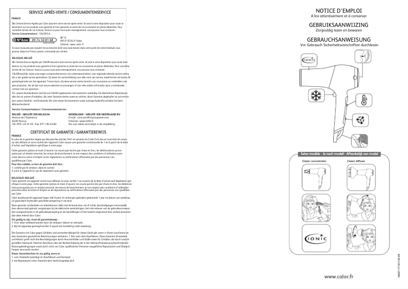 Page 1 de la notice Manuel utilisateur Calor Powerline CV4930