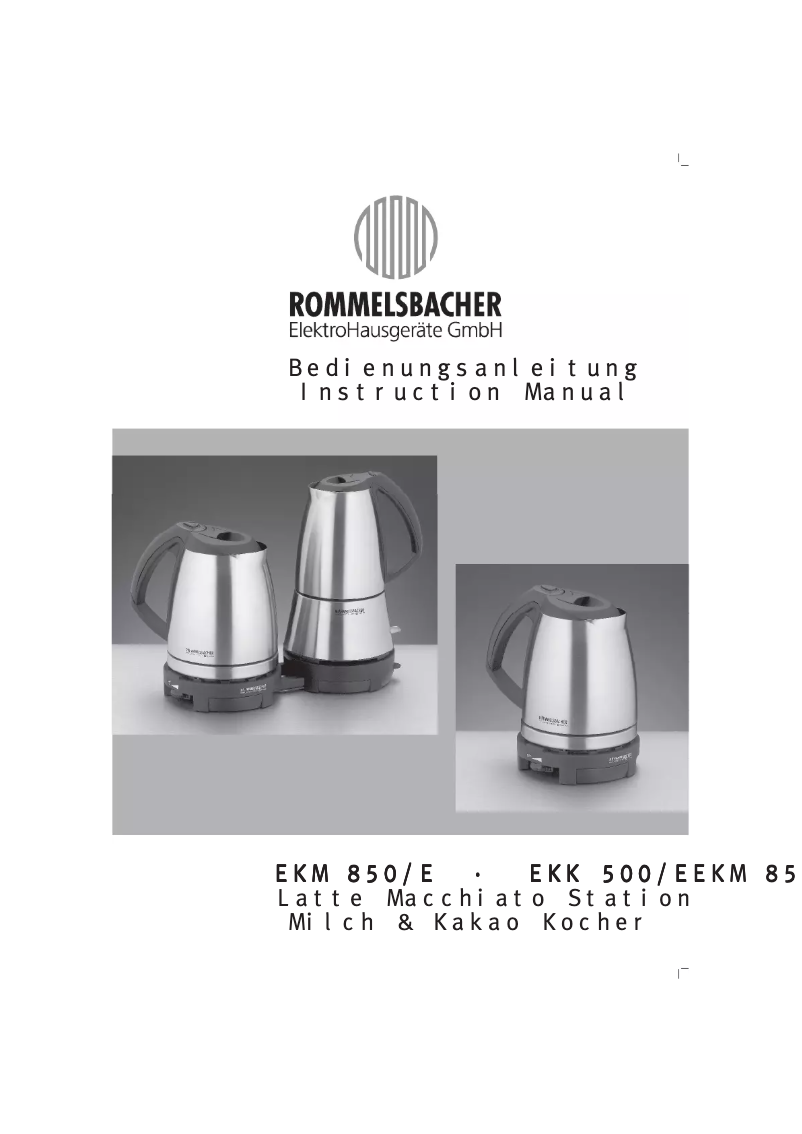 Página 1 del manual Manual de usuario Rommelsbacher EKM850