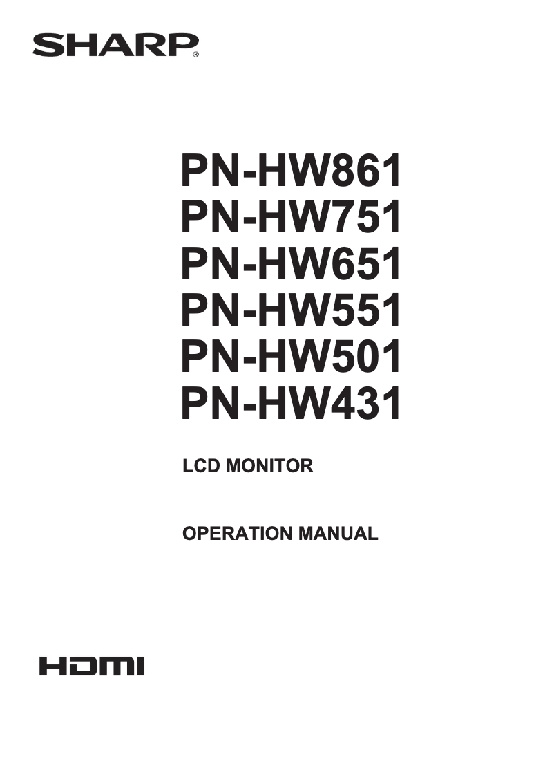 Image de la première page du manuel de l'appareil PN-HW501T