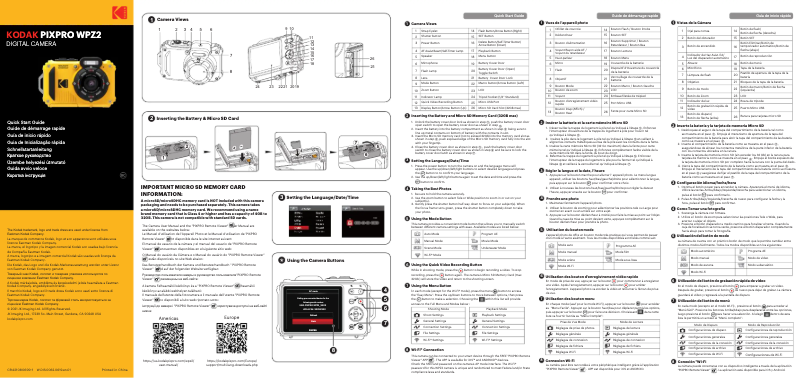 Page 1 de la notice Guide de démarrage rapide Kodak PixPro WPZ2