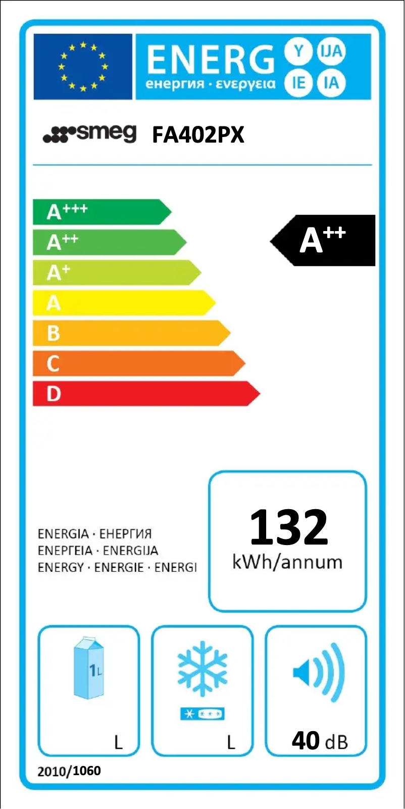 Page 1 de la notice Manuel utilisateur Smeg FA402PX