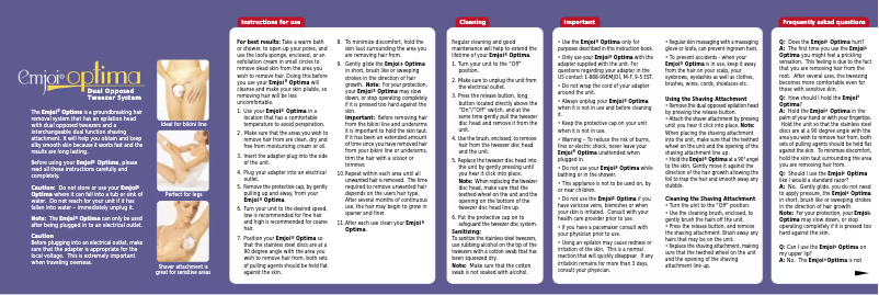 Page 1 de la notice Manuel utilisateur Emjoi Optima AP-99