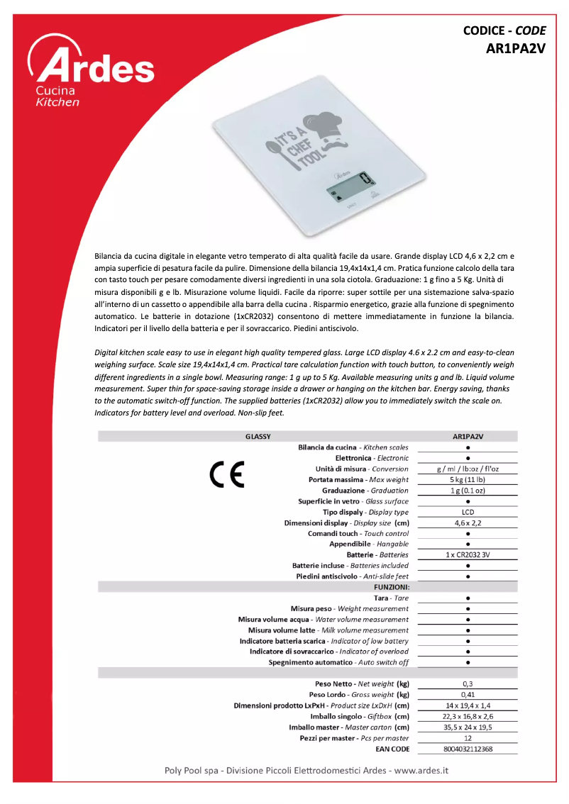 Imagen de la primera página del manual del dispositivo AR1PA2V