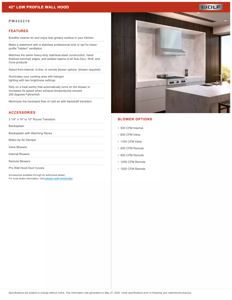 Page 1 de la notice Manuel utilisateur Wolf PW422210