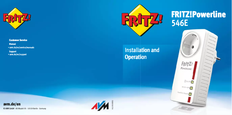 Image de la première page du manuel de l'appareil FRITZ!Powerline 546E