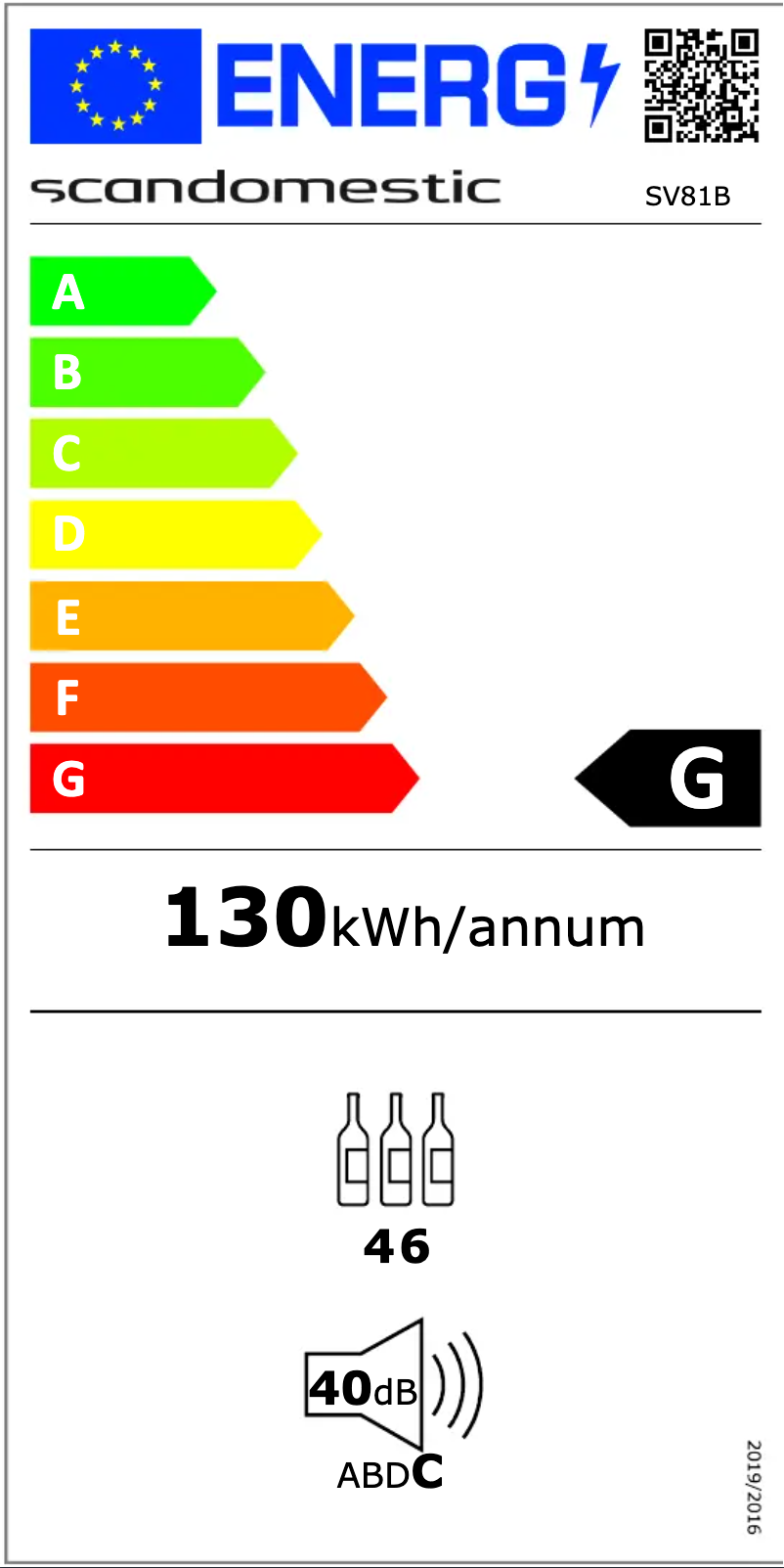 Page n°1 - Label énergétique Scandomestic SV 81 B