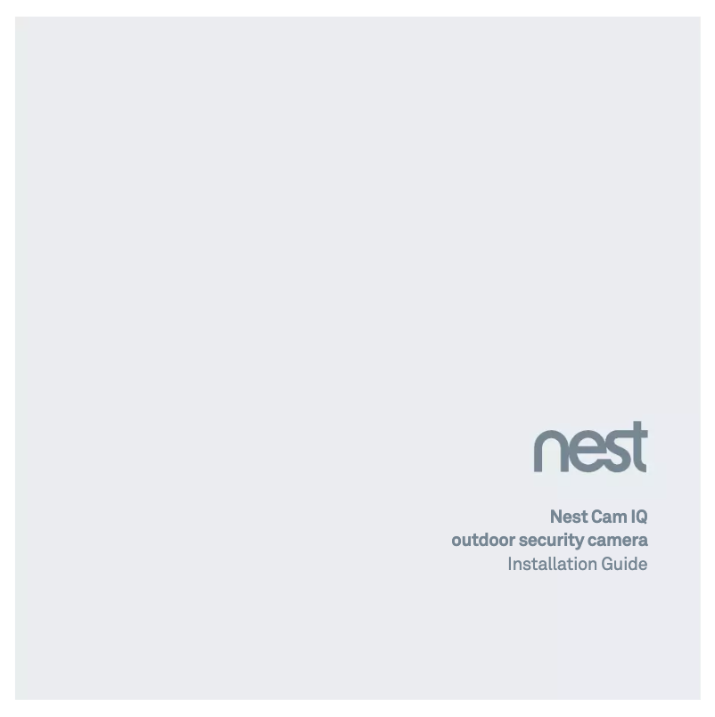 Page 1 de la notice Manuel utilisateur Nest Cam IQ