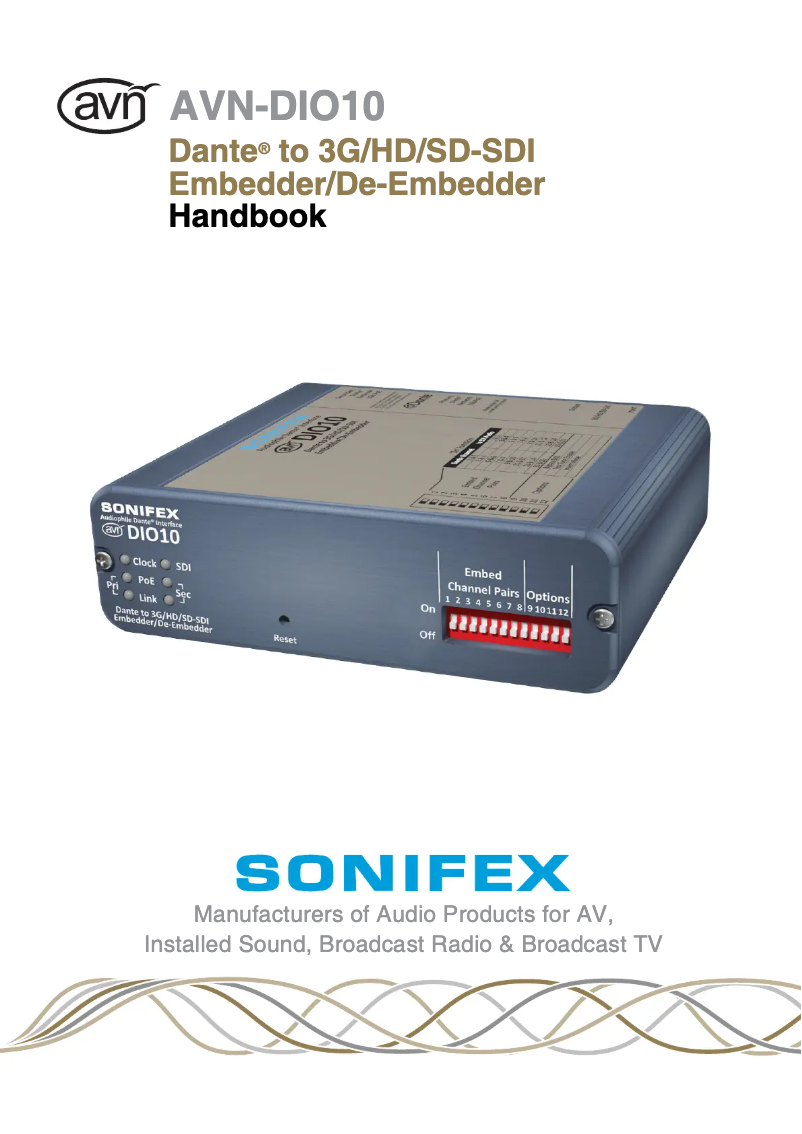 Page 1 de la notice Manuel utilisateur Sonifex AVN-DIO10