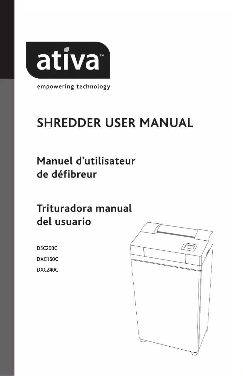 Page n°1 - Manuel utilisateur Ativa DXC160C