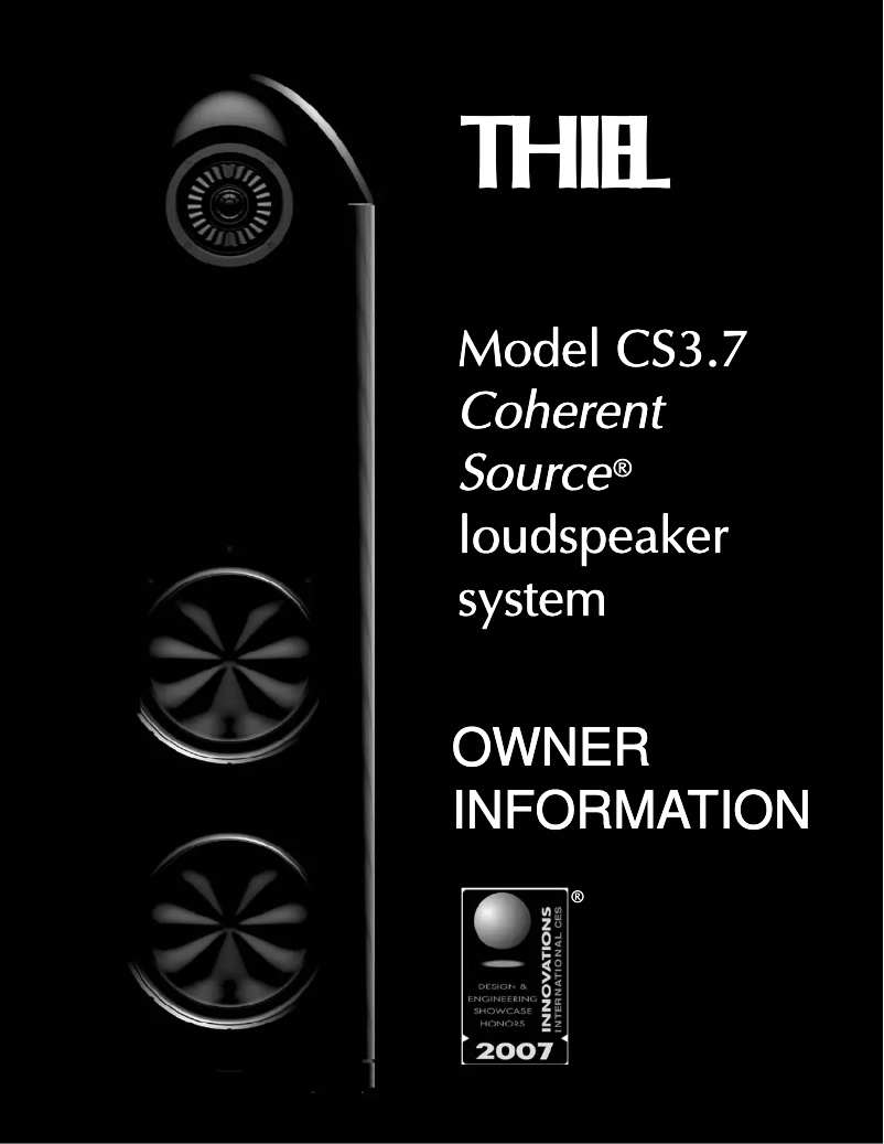 Image de la première page du manuel de l'appareil CS3.7