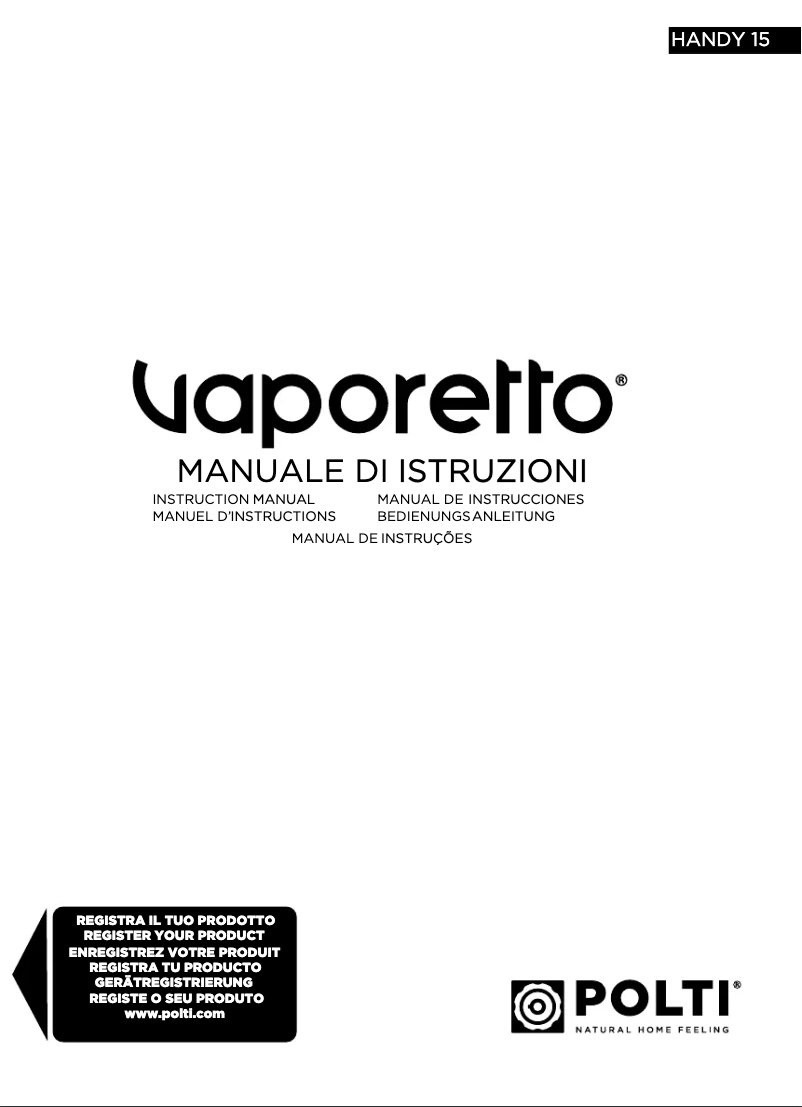 Page n°1 - Manuel utilisateur Polti Vaporetto Handy 15
