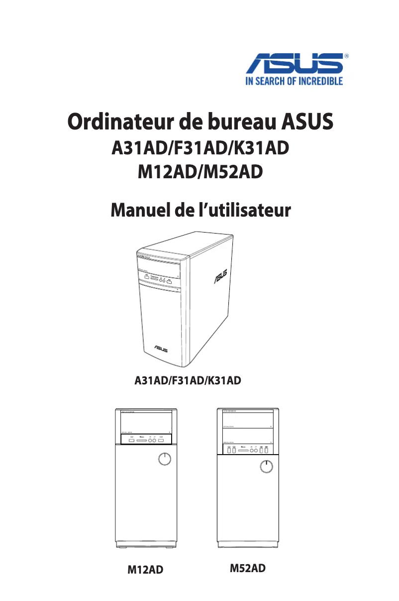 Page 1 de la notice Manuel utilisateur Asus VivoPC M52AD