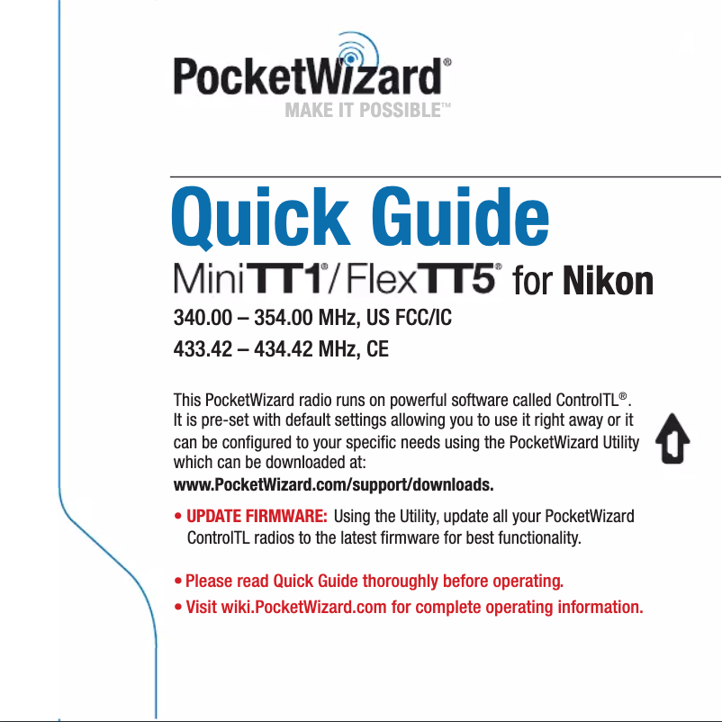 Page 1 de la notice Manuel utilisateur PocketWizard FlexTT5