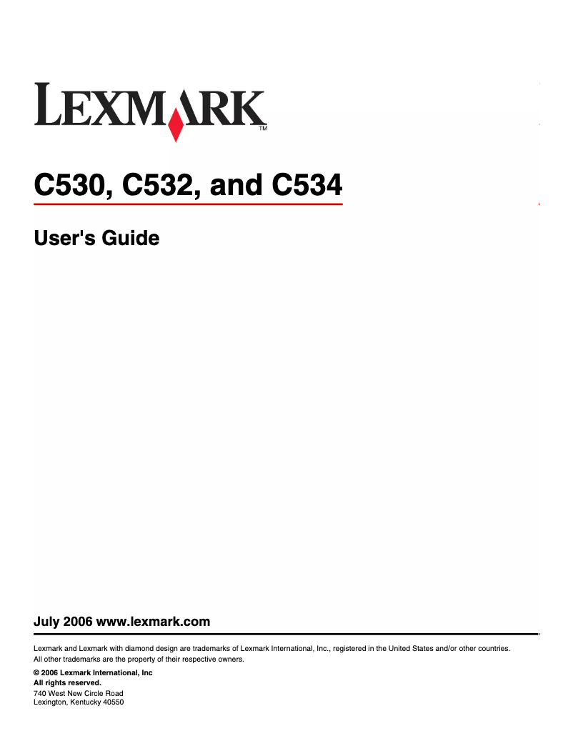 Page 1 de la notice Manuel utilisateur Lexmark C532