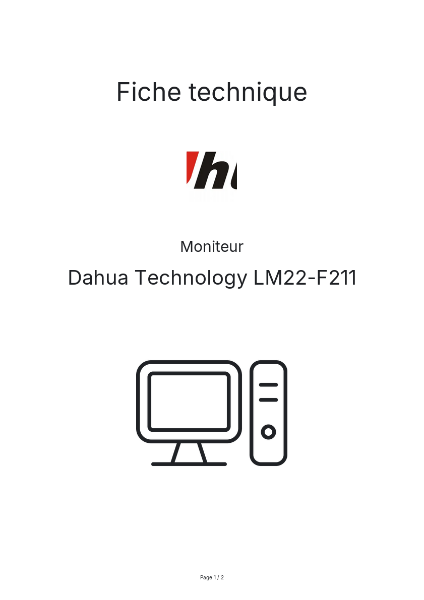Page n°1 - Fiche technique Dahua Technology LM22-F211