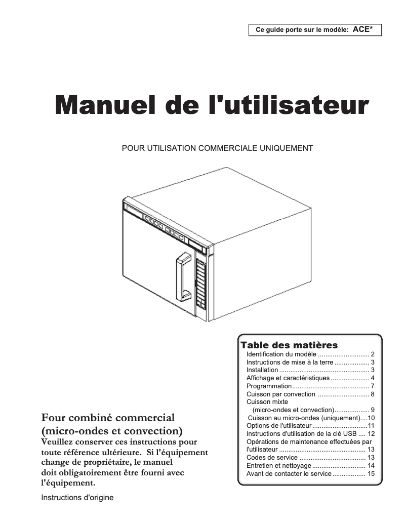 Imagen de la primera página del manual del dispositivo ACE14