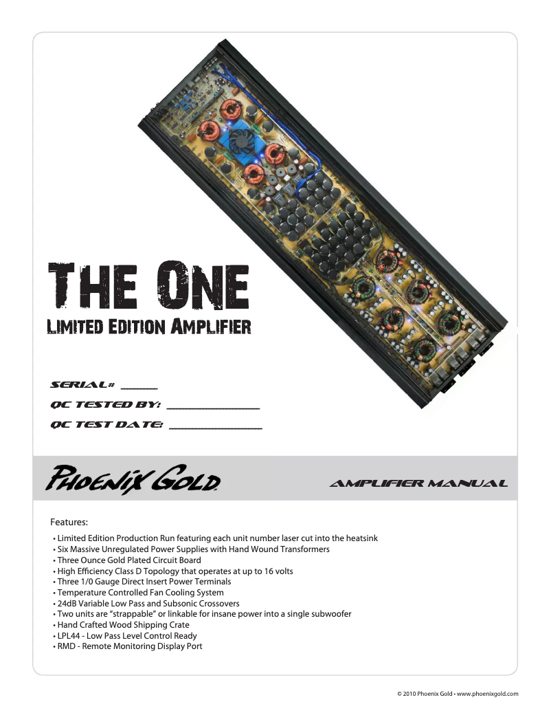 Página 1 del manual Manual de usuario Phoenix Gold The One