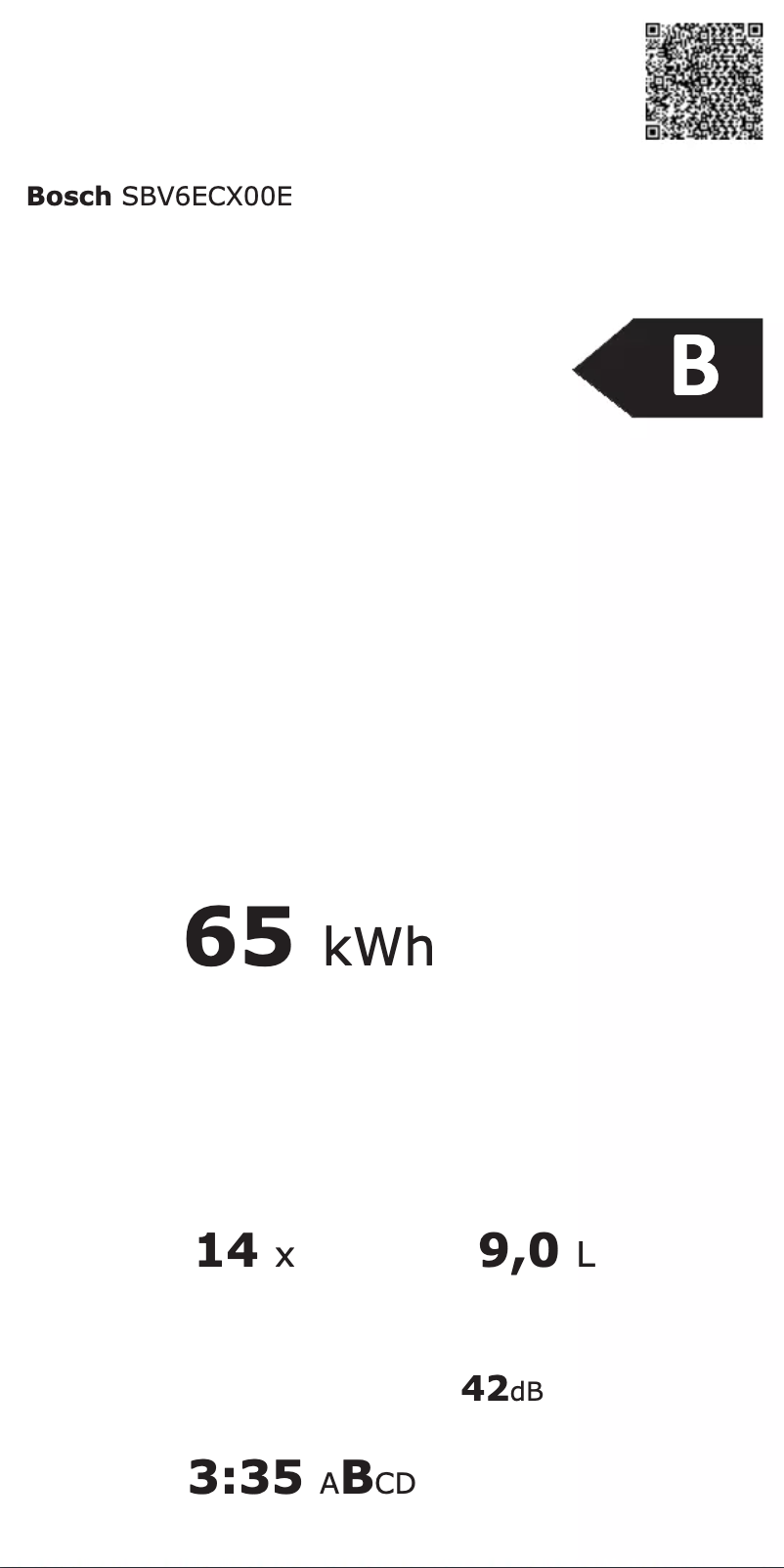 Página 1 del manual Etiqueta energética Bosch SBV6ECX00E