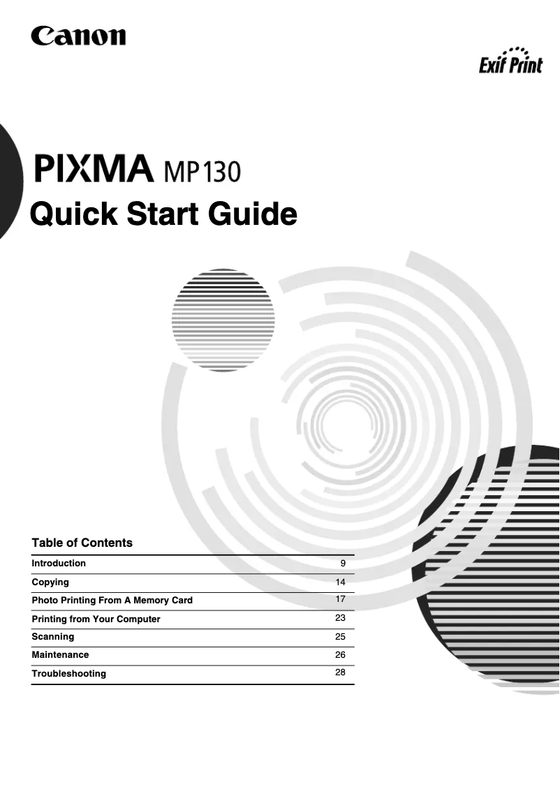 Page n°1 - Manuel utilisateur Canon Pixma MP130