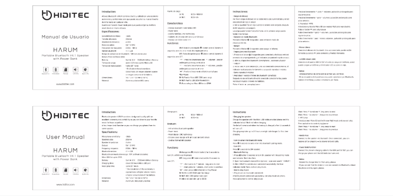 Image de la première page du manuel de l'appareil Harum