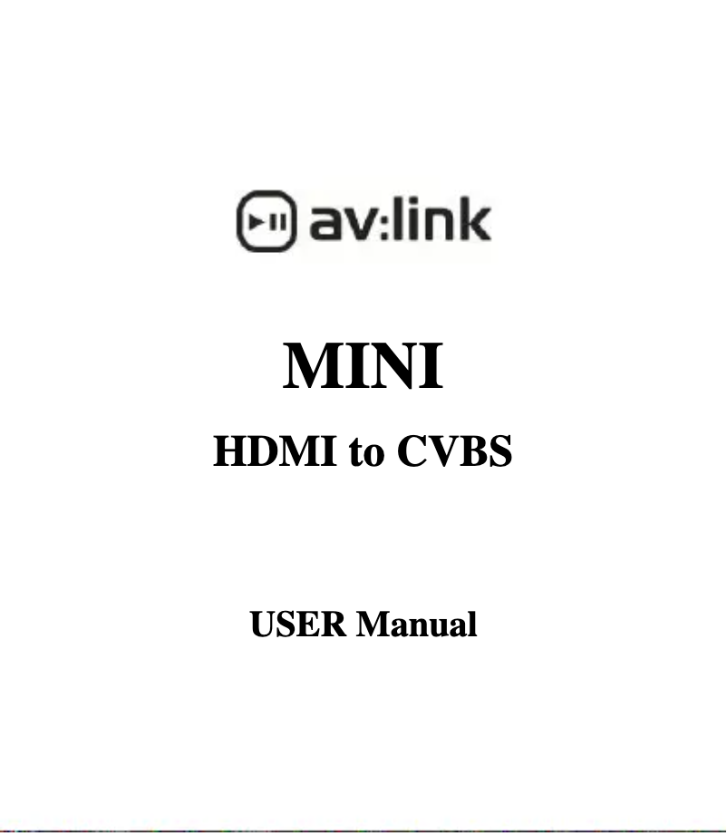 Page n°1 - Manuel utilisateur AV:link HDS12v2.0