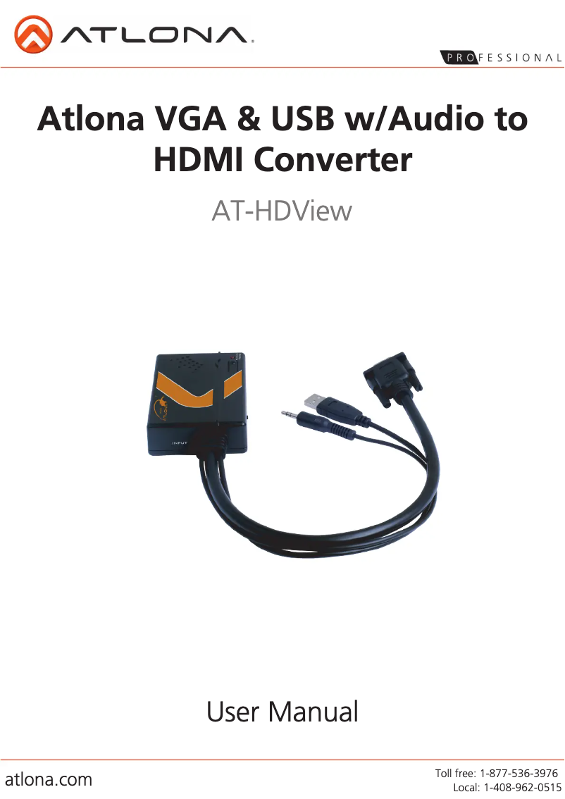 Page n°1 - Manuel utilisateur Atlona AT-HDVieW