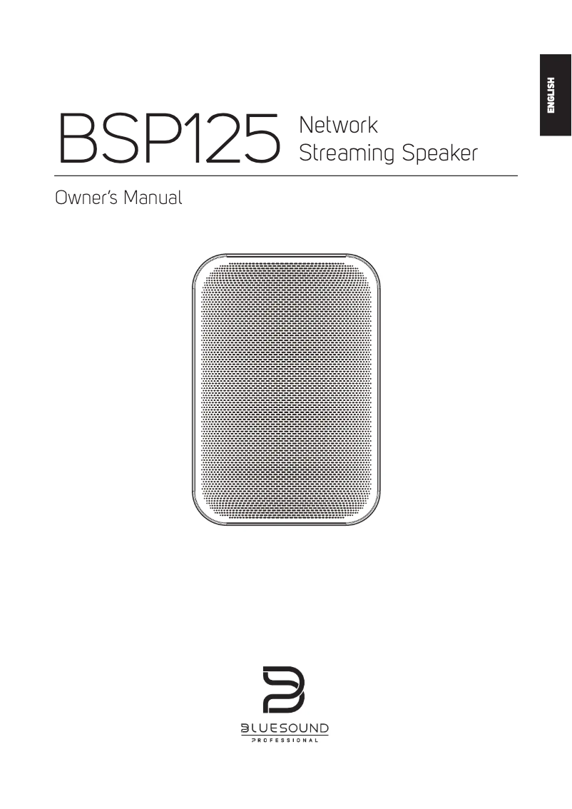 Page 1 de la notice Manuel utilisateur Bluesound BSP125