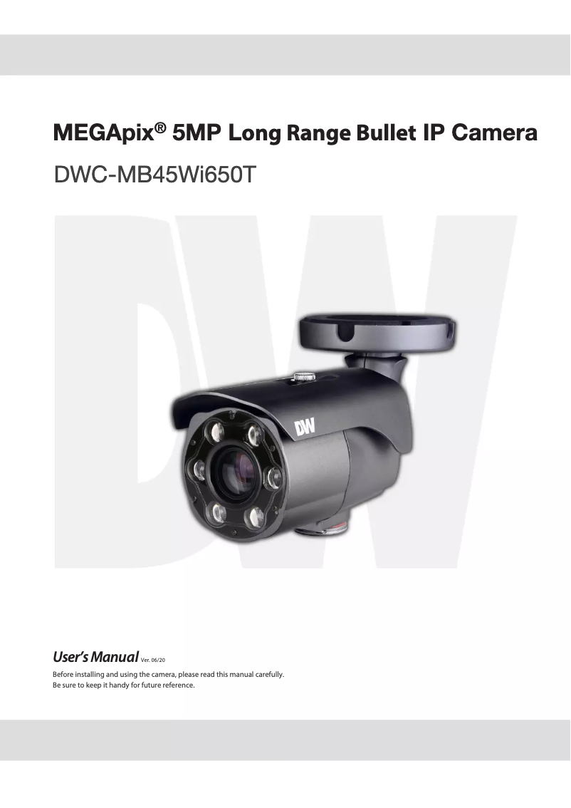 Image de la première page du manuel de l'appareil MegaPix DWC-MB45WI650T