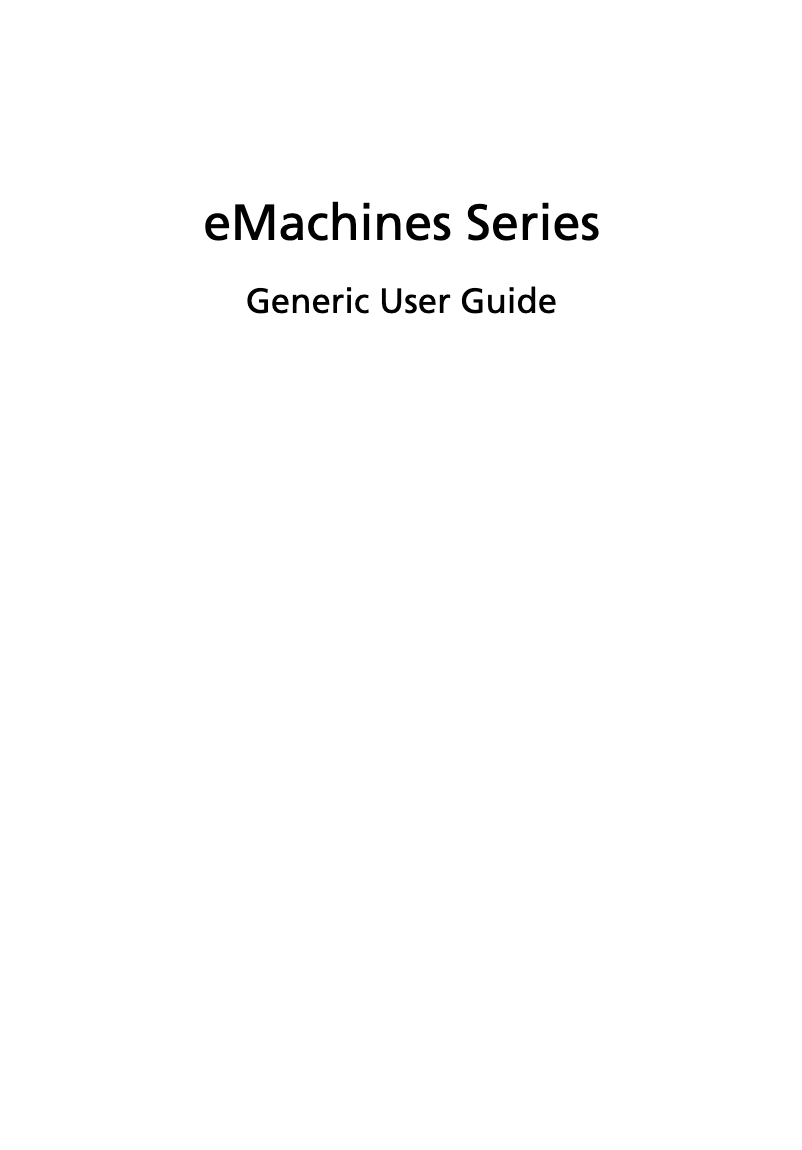 Page n°1 - Manuel utilisateur eMachines G430