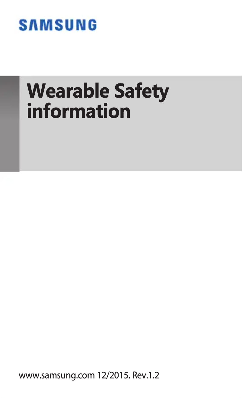 Page 1 de la notice Instructions de sécurité Samsung Gear Fit 2