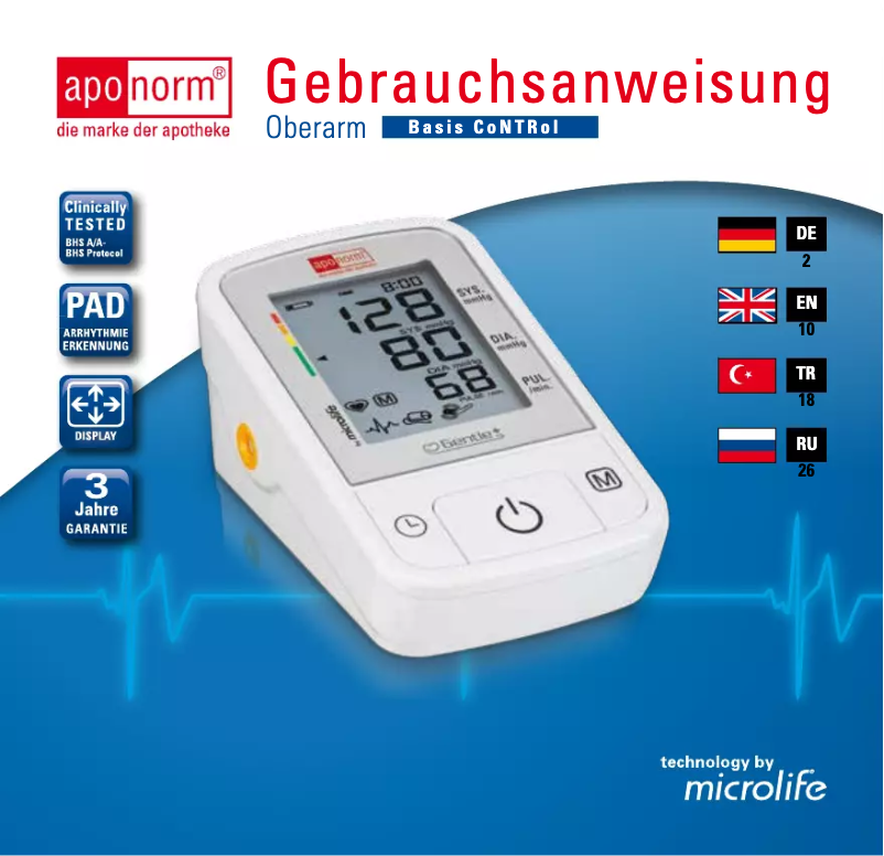 Page n°1 - Manuel utilisateur Aponorm Basis Control