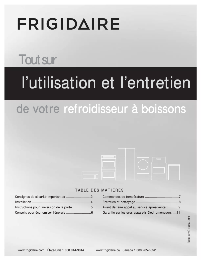 Image de la première page du manuel de l'appareil FFBC4622QS