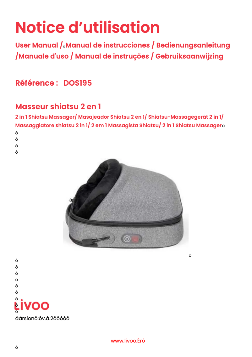 Page n°1 - Manuel utilisateur Livoo DOS195