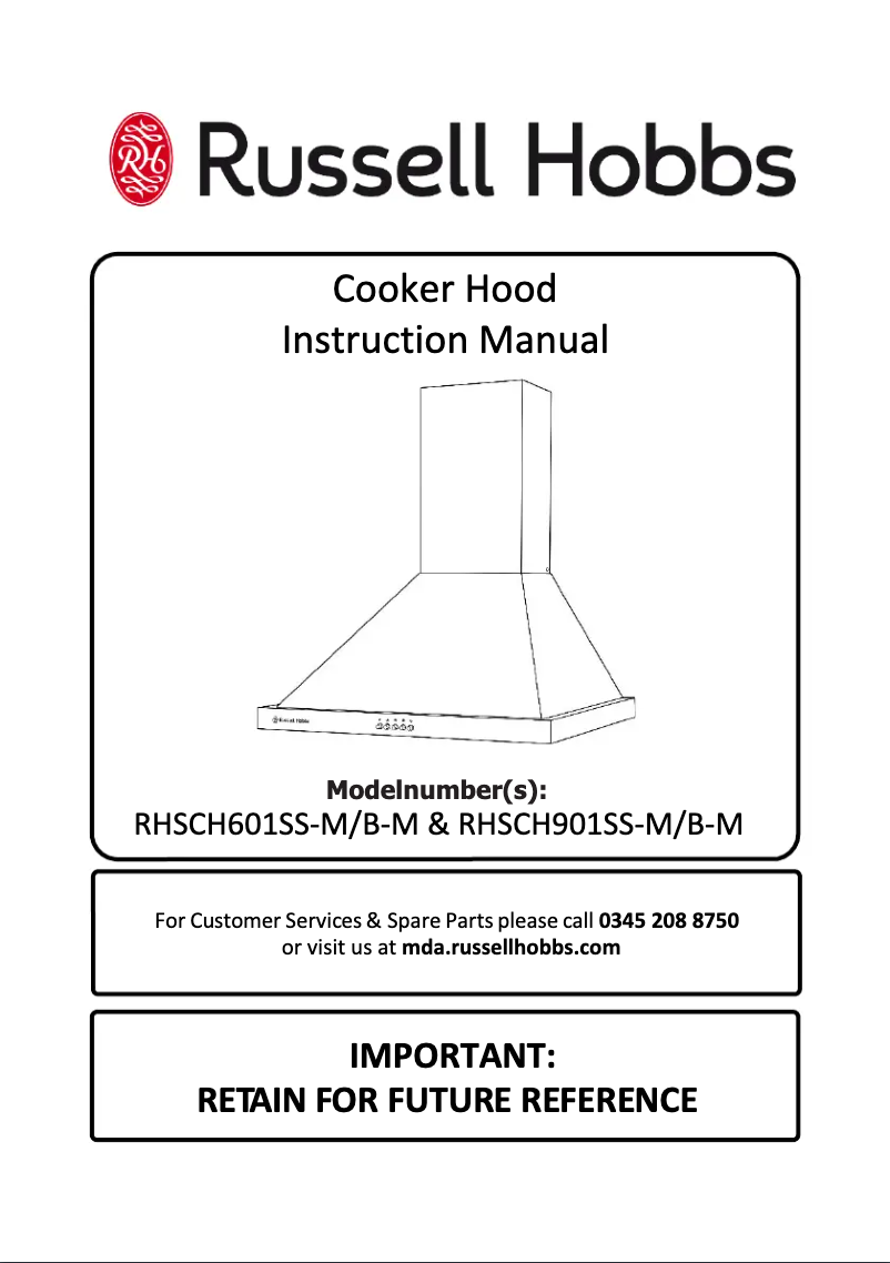 Page 1 de la notice Manuel utilisateur Russell Hobbs RHSCH601B-M