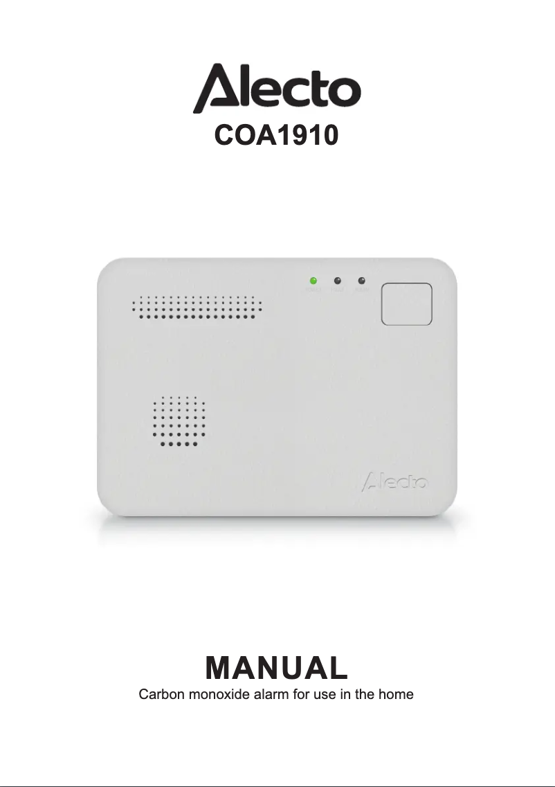 Page n°1 - Manuel utilisateur Alecto COA1910