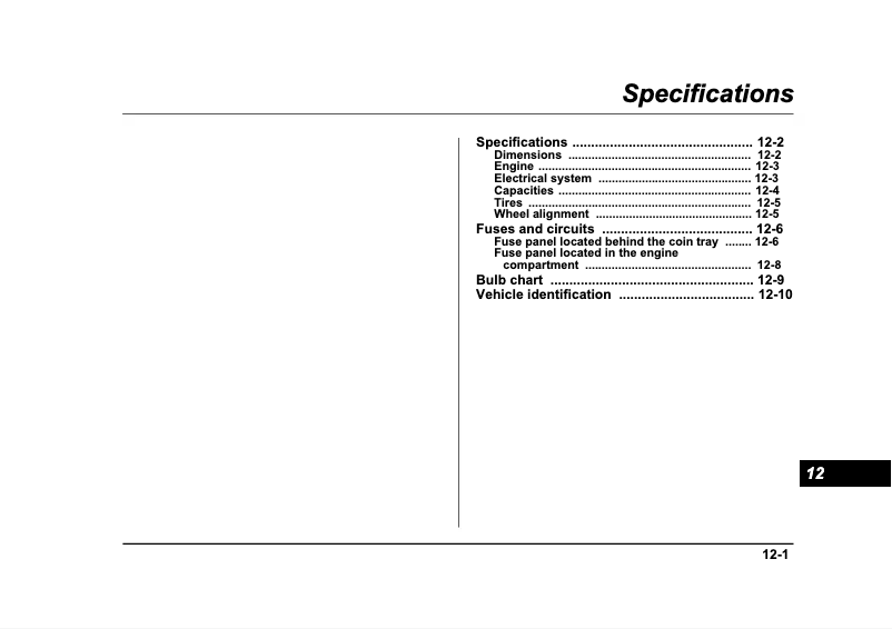 Page 1 de la notice Fiche technique Subaru Forester (2005)