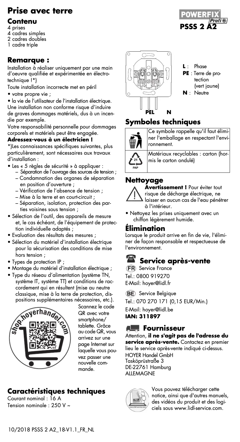 Page n°1 - Manuel utilisateur Powerfix IAN 302334
