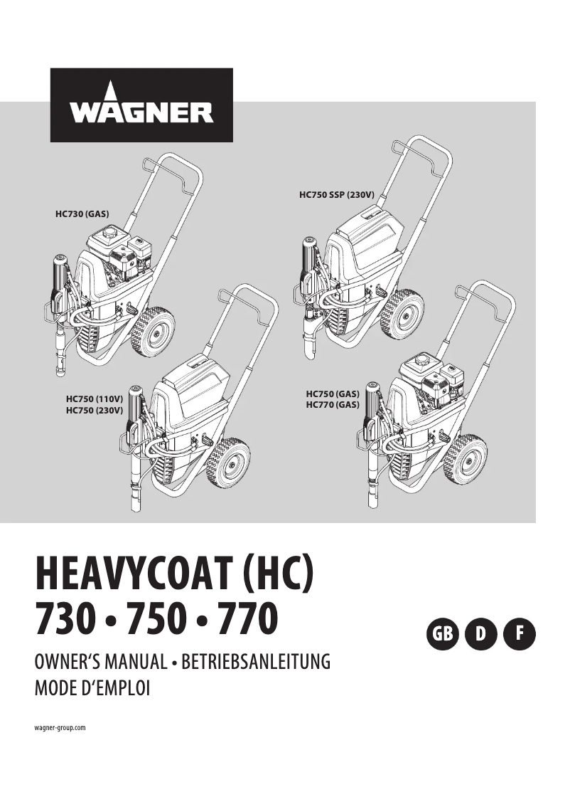 Image de la première page du manuel de l'appareil HeavyCoat 750 G