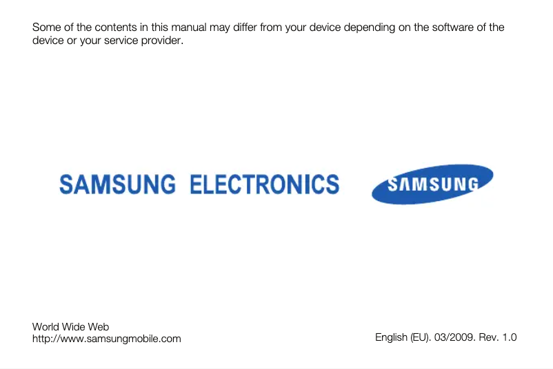 Page n°1 - Manuel utilisateur Samsung GT-C6620