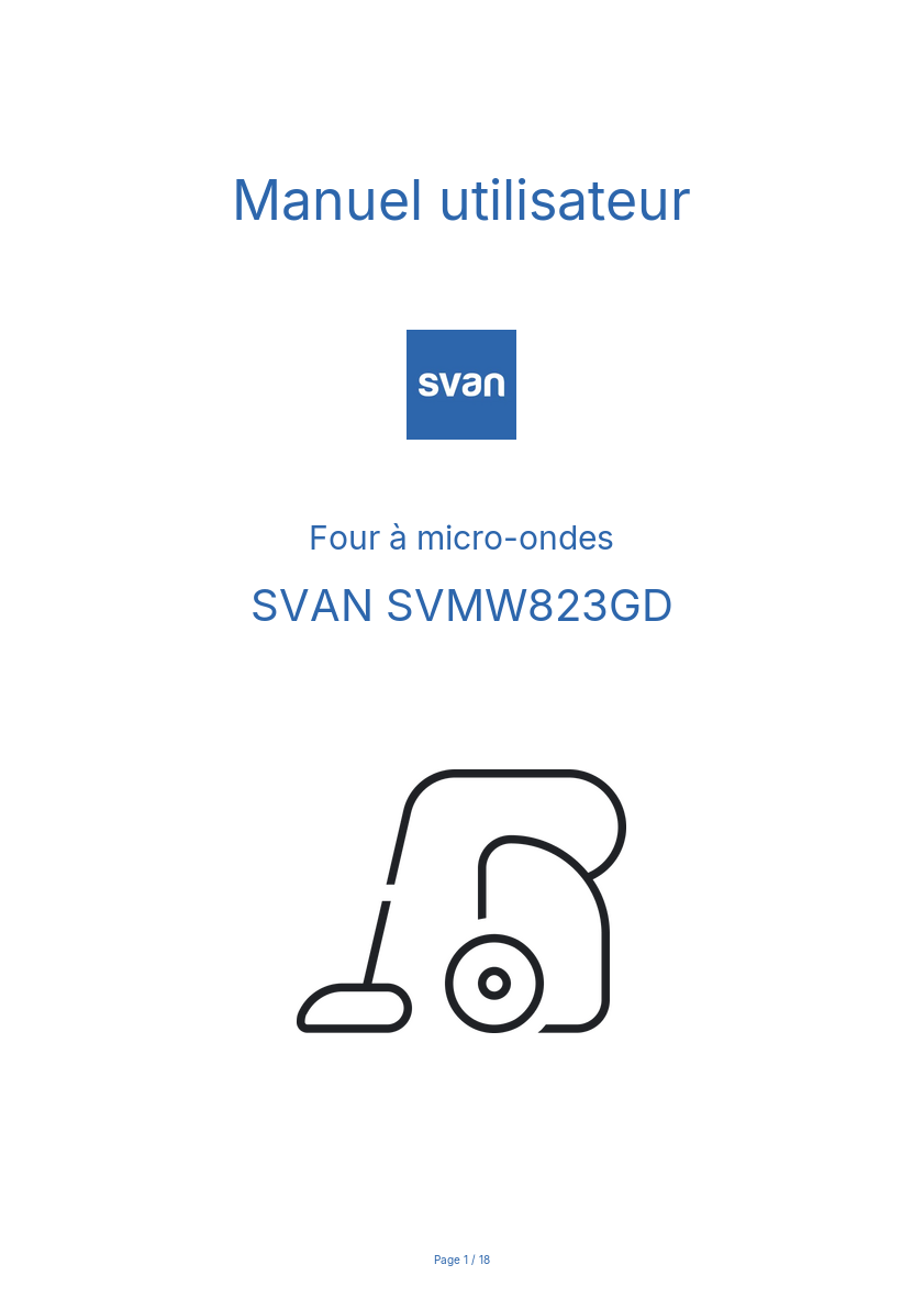 Image de la première page du manuel de l'appareil SVMW823GD