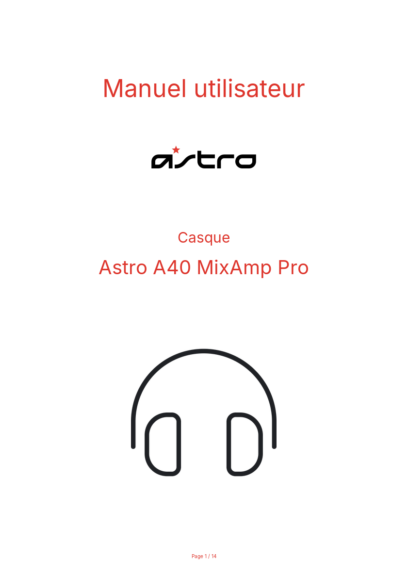 Image de la première page du manuel de l'appareil A40 MixAmp Pro